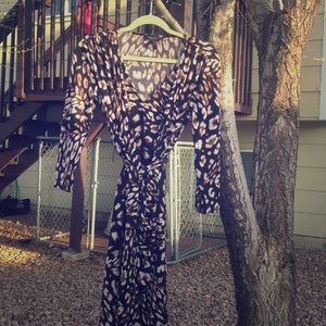 Black,brown,and white Leopard print dress